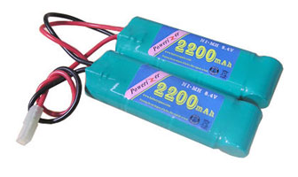 Airsoft Battery: 8.4V 2200 MAh Nun-Chuck NiMH Pack For Mod Gun