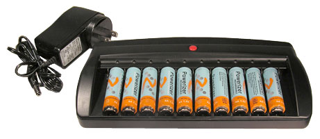 CH-V6988 10 Channels Smart Charger + 10 Pcs AA 2500mAh NiMH Cells  -- Photographer Special!