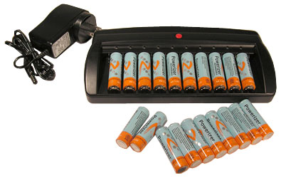 CH-V6988 10 Channels Smart Charger + 20 Pcs AA 2500 NiMH Batteries, Photographer Special!!