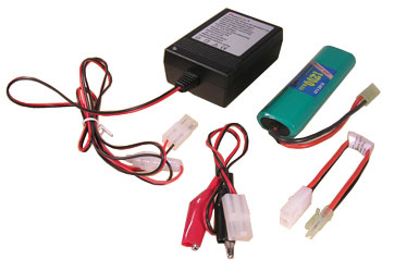 9.6 V 1200mAh Mini Flat Battery Pack + Compact Smart Charger For AirSoft Guns Mini AUG