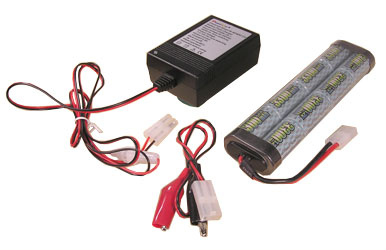 One 9.6V 3300 MAh NiMH Battery Pack For AirSoft Rifles + Mini Smart Charger