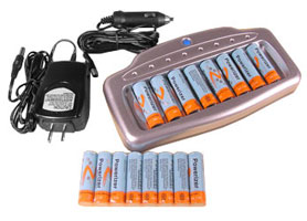 CH-V6280  8 Channels Smart Fast Charger With 16 PCs NiMH 2500mAh AA Batteries / Worldwide Power