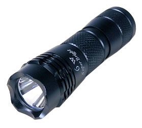 Flash Light - 6 W  Super Bright LED Compact Rechargeable Flashlight With Two Mode Brightness Switch