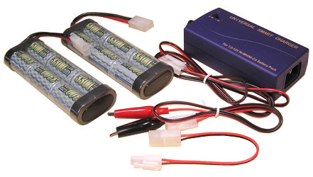 Two 7.2V 3300mAh NiMH Battery Pack For RC Car + Smart Fast Charger (7.2-12V)