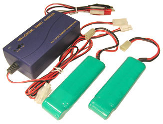 Two 8.4V 1200mAh NiMH Flat Battery Pack For AirSoft Guns With 7.2v-12v Smart Charger