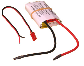 Polymer Li-Ion Pack: 7.4v 1050mAh (Kokam Cell) 10-12C Discharge Rate (w/o PCB)+3.7vCHR Connectorsx2