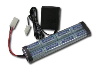 One 9.6V 3300 MAh NiMH Battery Pack For AirSoft Rifles + Wall Charger