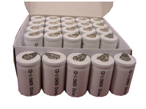 25 Pcs 1/2A 650 MAh NiCd Rechargeable Batteries With Tabs