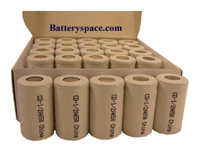 25 Pcs 1/2A 650 MAh NiCd Rechargeable Batteries With Flat Top