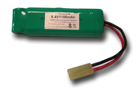 One 8.4V 1100mAh Flat Battery Pack For AirSoft Guns ( Mini Size)