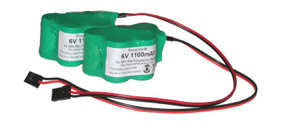 Two 6.0V 1100mAh Hump NiMH Battery Packs For RC Aircrafts