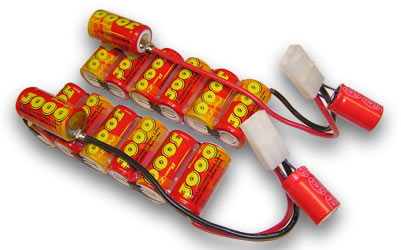 Two 8.4V, 3000mAh NMH Battery Packs With Capacitor Accelerators For RC Truck Traxxas  ( 90 D)