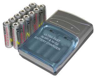 CH-V2000 Superfast Smart Charger + 12 AA 2000 MAh Hi-Energy NiMH Batteries