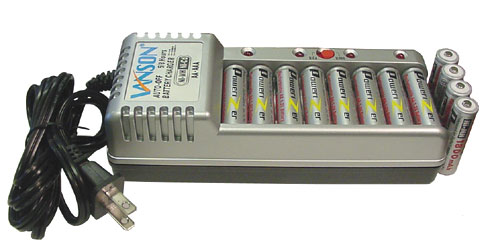 CH-V868 Automatic 8 Bay Battery Charger +12  AA 2000mAh NiMH Rechargeable Batteries