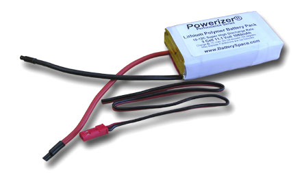 Polymer Li-Ion Pack:  11.1v 1050mAh (Kokam Cell)  10-12C Discharge Rate (w/o PCB)