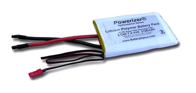 Polymer Li-Ion Pack: 7.4v 2150mAh (Kokam Poly-Li)  10-12C Discharge Rate (w/o PCB)