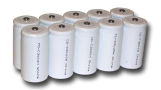 10 Pcs  C Size 3000 MAh NiCd Rechargeable Batteries With Button Top