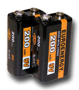 9V NiMH 200mAh Retangular NiMH Rechargeable Batteries