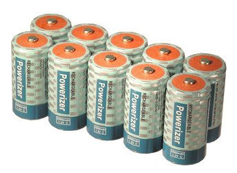 8 Pcs C  Size 5000mAh  Button Top Rechargeable NiMH Batteries