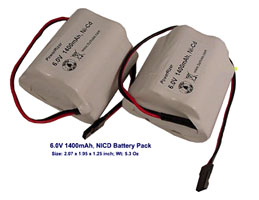 Two NiCd 6.0 V 1400 MAh Ni-Cd Hump Battery Packs For RC Cars