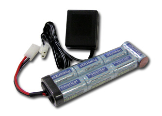 One 8.4V 3300 MAh Flat Battery Pack For AirSoft Gun+ Wall Charger(12V)