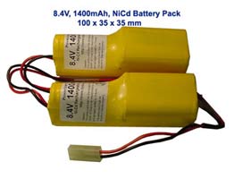 Two 8.4V 1400mAh Ni-Cd Battery Packs For AirSoft Aug Guns