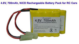 Two 4.8V 700 MAh NiCd Rx Battery For RC Car