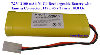 One 7.2 V, 2100mAh Ni-Cd Battery Pack For RC Car