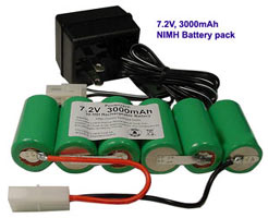 One 7.2V 3000mAh S/S Battery + Charger For Traxxas